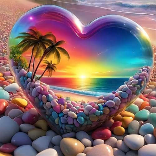 Puzzle 1000 Teile Regenbogen-Strand bei Sonnenuntergang,Puzzles für Erwachsene 1000 Teile EIN Herausforderndes Geschicklichkeitsspiel,DIY Puzzlespiele für Die Ganze Familie,Männer Frauen für Geschenk von Zuooyi