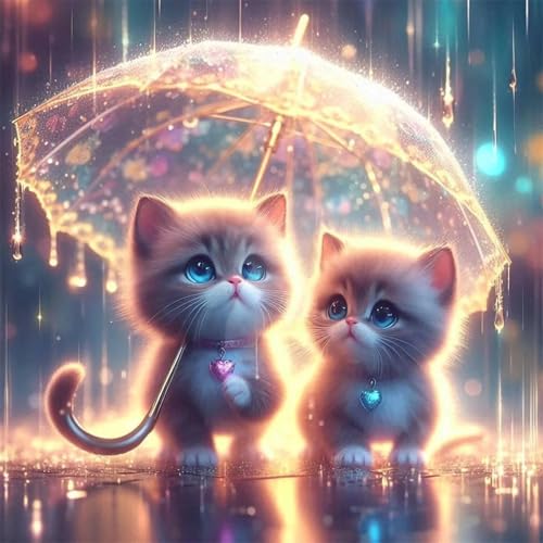 Puzzle 1000 Teile Regenschirm Cat Rain,Puzzles für Erwachsene 1000 Teile EIN Herausforderndes Geschicklichkeitsspiel,DIY Puzzlespiele für Die Ganze Familie,Männer Frauen für Geschenk von Zuooyi