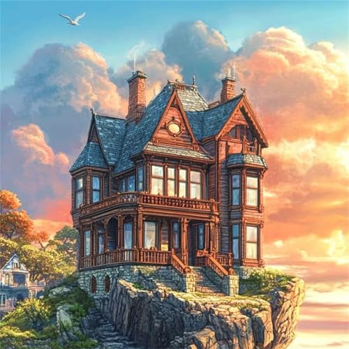 Puzzle 1000 Teile Retro-Villa am Meer,Puzzles für Erwachsene 1000 Teile EIN Herausforderndes Geschicklichkeitsspiel,DIY Puzzlespiele für Die Ganze Familie,Männer Frauen für Geschenk von Zuooyi