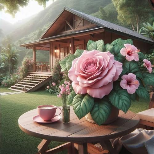 Puzzle 1000 Teile Rose Gartentisch,Puzzles für Erwachsene 1000 Teile EIN Herausforderndes Geschicklichkeitsspiel,DIY Puzzlespiele für Die Ganze Familie,Männer Frauen für Geschenk von Zuooyi