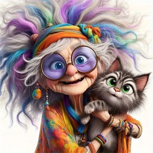 Puzzle 1000 Teile Schaukelnde Oma Katze,Puzzles für Erwachsene 1000 Teile EIN Herausforderndes Geschicklichkeitsspiel,DIY Puzzlespiele für Die Ganze Familie,Männer Frauen für Geschenk von Zuooyi