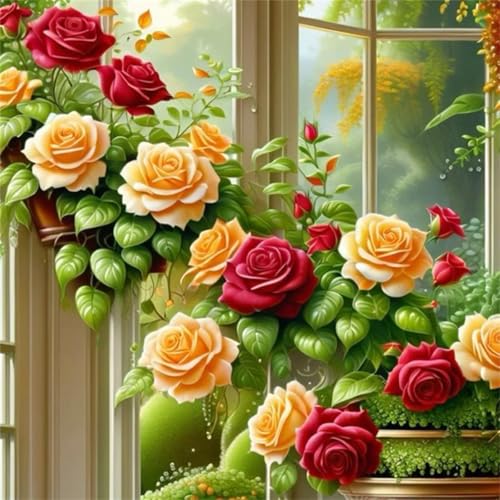 Puzzle 1000 Teile Schöne rote Rosen,Puzzles für Erwachsene 1000 Teile EIN Herausforderndes Geschicklichkeitsspiel,DIY Puzzlespiele für Die Ganze Familie,Männer Frauen für Geschenk von Zuooyi