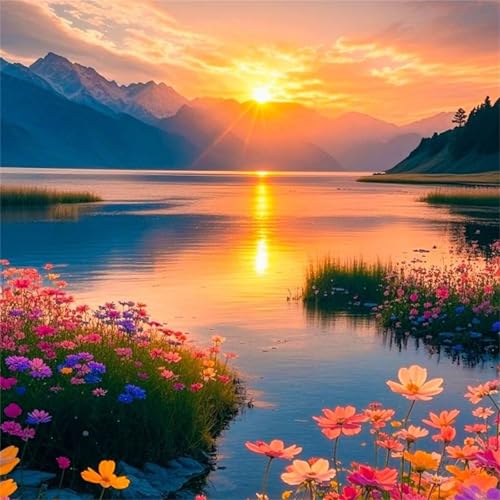 Puzzle 1000 Teile Sonnenuntergang mit Blick auf den See,Puzzles für Erwachsene 1000 Teile EIN Herausforderndes Geschicklichkeitsspiel,DIY Puzzlespiele für Die Ganze Familie,Männer Frauen für Geschenk von Zuooyi