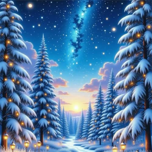 Puzzle 1000 Teile Winter Night Cedar,Puzzles für Erwachsene 1000 Teile EIN Herausforderndes Geschicklichkeitsspiel,DIY Puzzlespiele für Die Ganze Familie,Männer Frauen für Geschenk von Zuooyi
