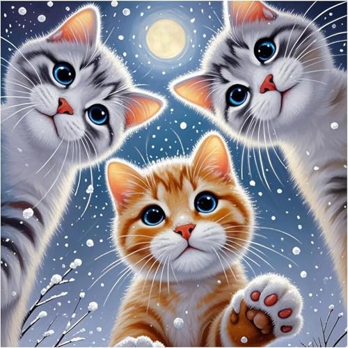 Puzzle 1000 Teile Winter Schneeflocke Katze,Puzzles für Erwachsene 1000 Teile EIN Herausforderndes Geschicklichkeitsspiel,DIY Puzzlespiele für Die Ganze Familie,Männer Frauen für Geschenk von Zuooyi