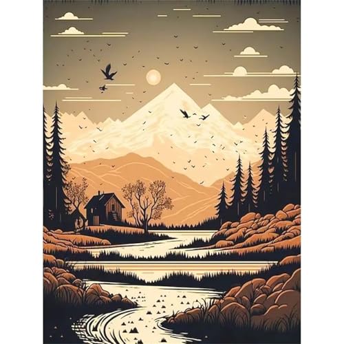 Puzzle 120,Puzzles für Erwachsene,Abstrakte Landschaft Puzzles für Kinder DIY Kit Holzspielzeug Unique Gift Home Decor Framed von Zuooyi