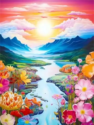 Puzzle 120,Puzzles für Erwachsene,Bewölkte Bergblume Puzzles für Kinder DIY Kit Holzspielzeug Unique Gift Home Decor Framed von Zuooyi