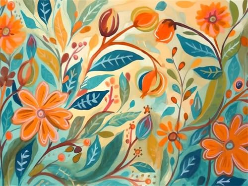 Puzzle 120,Puzzles für Erwachsene,Cartoon-Blumen Puzzles für Kinder DIY Kit Holzspielzeug Unique Gift Home Decor Frameless von Zuooyi
