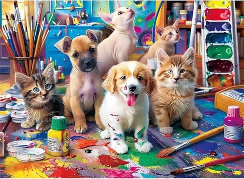 Puzzle 120,Puzzles für Erwachsene,Graffiti-Hund Puzzles für Kinder DIY Kit Holzspielzeug Unique Gift Home Decor Framed Puzzle 120,Puzzles für Erwachsene,Graffiti-Hund Puzzles für Kinder DIY Kit Holzspielzeug Unique Gift Home Decor Framed von Zuooyi