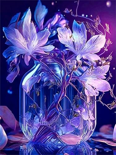 Puzzle 120,Puzzles für Erwachsene,Lila Flaschenblume Puzzles für Kinder DIY Kit Holzspielzeug Unique Gift Home Decor Framed von Zuooyi