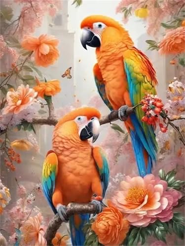 Puzzle 120,Puzzles für Erwachsene,Papageienblume Puzzles für Kinder DIY Kit Holzspielzeug Unique Gift Home Decor Framed von Zuooyi