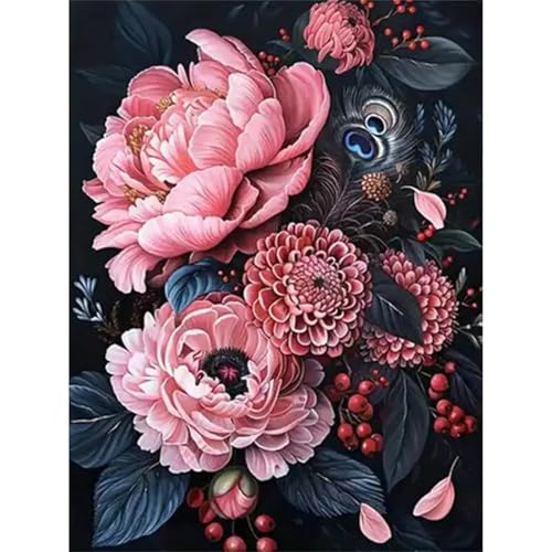 Puzzle 120,Puzzles für Erwachsene,Rosa Pfingstrose Puzzles für Kinder DIY Kit Holzspielzeug Unique Gift Home Decor Framed von Zuooyi