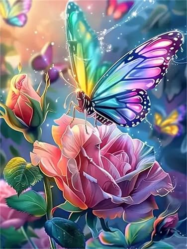 Puzzle 120,Puzzles für Erwachsene,Schmetterlingsrosen Puzzles für Kinder DIY Kit Holzspielzeug Unique Gift Home Decor Frameless von Zuooyi
