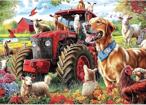 Puzzle 120,Puzzles für Erwachsene,Traktortier Puzzles für Kinder DIY Kit Holzspielzeug Unique Gift Home Decor Frameless von Zuooyi