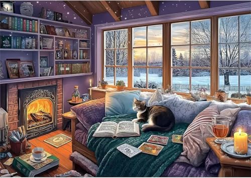 Puzzle 120,Puzzles für Erwachsene,Winterzimmer Puzzles für Kinder DIY Kit Holzspielzeug Unique Gift Home Decor Frameless von Zuooyi