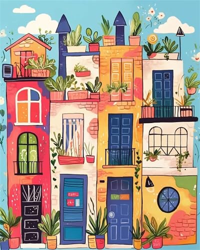 Puzzle 120 Teile Erwachsene,Framed Abstraktes Gebäude Puzzles für Lernspiel Herausforderungsspielzeug 120 Teile Puzzles für Erwachsene Kinder Geschenk Moderne Wohnkultur von Zuooyi