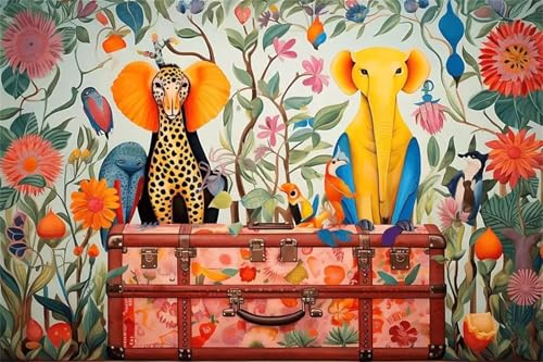 Puzzle 120 Teile Erwachsene,Frameless Abstraktes Tiergepäck Puzzles für Lernspiel Herausforderungsspielzeug 120 Teile Puzzles für Erwachsene Kinder Geschenk Moderne Wohnkultur von Zuooyi