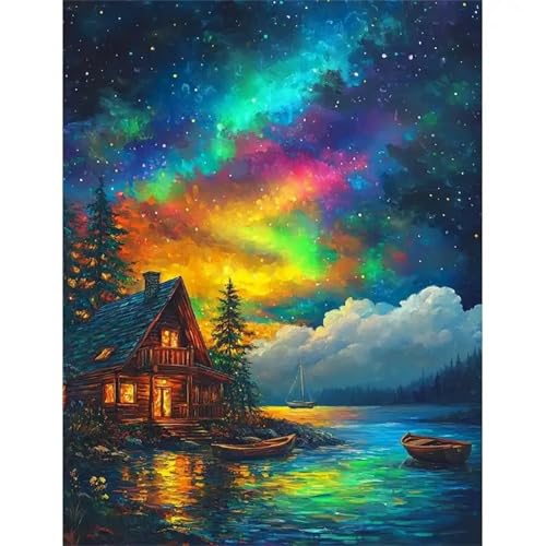 Puzzle 120 Teile Erwachsene,Frameless Aurora-Hütte Puzzles für Lernspiel Herausforderungsspielzeug 120 Teile Puzzles für Erwachsene Kinder Geschenk Moderne Wohnkultur von Zuooyi