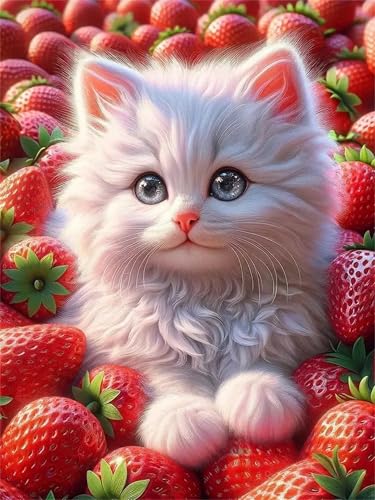 Puzzle 120 Teile Erwachsene,Frameless Erdbeerkatze Puzzles für Lernspiel Herausforderungsspielzeug 120 Teile Puzzles für Erwachsene Kinder Geschenk Moderne Wohnkultur von Zuooyi