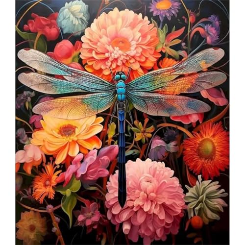 Puzzle 120 Teile Erwachsene,Frameless Libellen-Chrysantheme Puzzles für Lernspiel Herausforderungsspielzeug 120 Teile Puzzles für Erwachsene Kinder Geschenk Moderne Wohnkultur von Zuooyi