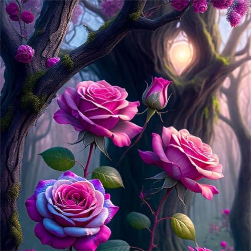Puzzle 120 Teile Erwachsene 45x45cm Baum Rosa Rose,Jigsaw Puzzle Erwachsene 120 Teile Lernspiel Herausforderung Spielzeug,High Difficulty Impossible Puzzles für Home Dekoration von Zuooyi