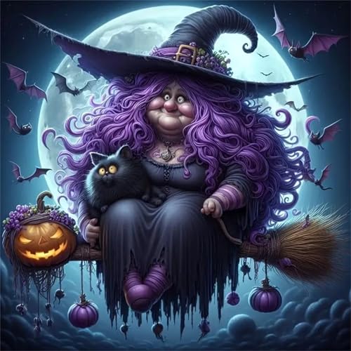 Puzzle 120 Teile Erwachsene 45x45cm Halloween-Hexe,Jigsaw Puzzle Erwachsene 120 Teile Lernspiel Herausforderung Spielzeug,High Difficulty Impossible Puzzles für Home Dekoration von Zuooyi