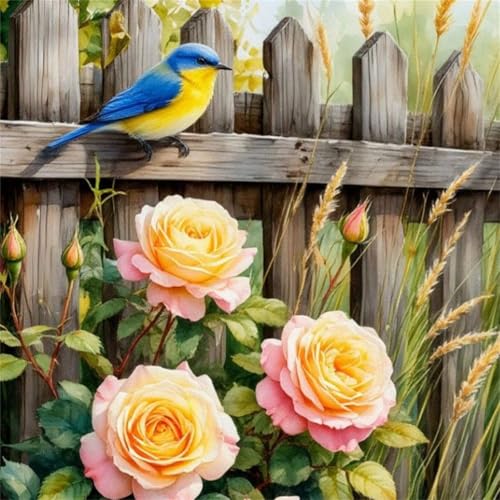 Puzzle 120 Teile Erwachsene 45x45cm Heckenvögel Rose,Jigsaw Puzzle Erwachsene 120 Teile Lernspiel Herausforderung Spielzeug,High Difficulty Impossible Puzzles für Home Dekoration von Zuooyi