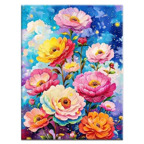 Puzzle 1200,Puzzles für Erwachsene,Bunte Blumen Puzzles für Kinder DIY Kit Holzspielzeug Unique Gift Home Decor Framed von Zuooyi