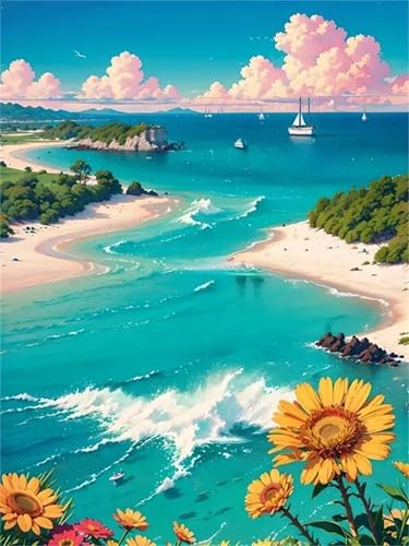 Puzzle 1200,Puzzles für Erwachsene,Insellandschaften Puzzles für Kinder DIY Kit Holzspielzeug Unique Gift Home Decor Framed von Zuooyi