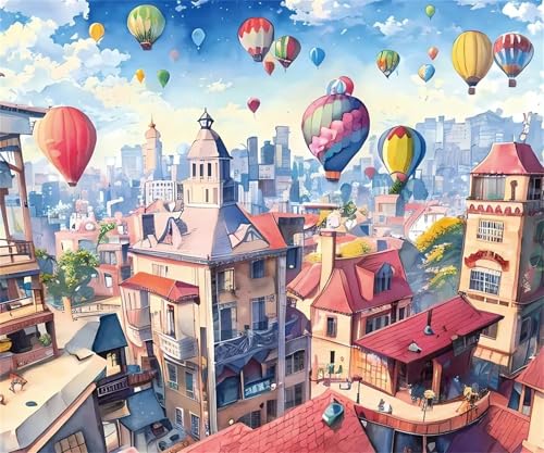 Puzzle 1500 Teile Erwachsene,Frameless Haus Heißluftballon Puzzles für Lernspiel Herausforderungsspielzeug 1500 Teile Puzzles für Erwachsene Kinder Geschenk Moderne Wohnkultur Puzzle 1500 Teile Erwachsene,Frameless Haus Heißluftballon Puzzles für Lernspiel Herausforderungsspielzeug 1500 Teile Puzzles für Erwachsene Kinder Geschenk Moderne Wohnkultur von Zuooyi