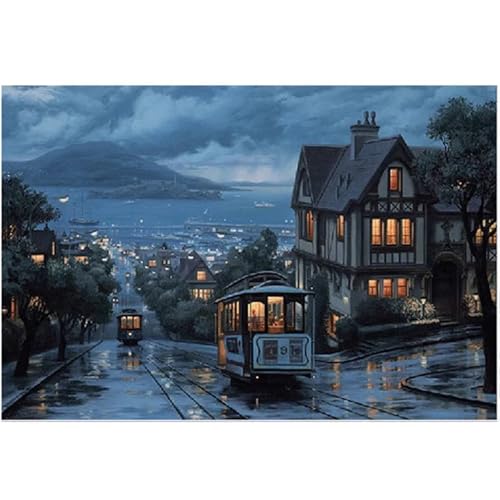 Puzzle 200,Puzzles für Erwachsene,Bewölkte Stadt Puzzles für Kinder DIY Kit Holzspielzeug Unique Gift Home Decor Frameless von Zuooyi