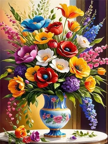 Puzzle 200,Puzzles für Erwachsene,Blaue Blumenvase Puzzles für Kinder DIY Kit Holzspielzeug Unique Gift Home Decor Framed von Zuooyi