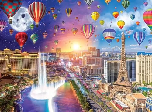 Puzzle 200,Puzzles für Erwachsene,Eiffelturm-Landschaft Puzzles für Kinder DIY Kit Holzspielzeug Unique Gift Home Decor Frameless von Zuooyi
