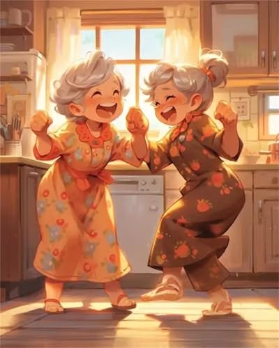 Puzzle 200,Puzzles für Erwachsene,Tanzende Oma Puzzles für Kinder DIY Kit Holzspielzeug Unique Gift Home Decor Frameless von Zuooyi