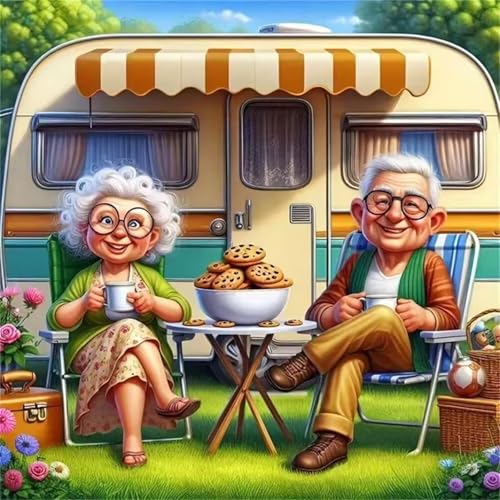 Puzzle 200 Teile Camping Älteres Paar,Puzzles für Erwachsene 200 Teile EIN Herausforderndes Geschicklichkeitsspiel,DIY Puzzlespiele für Die Ganze Familie,Männer Frauen für Geschenk von Zuooyi