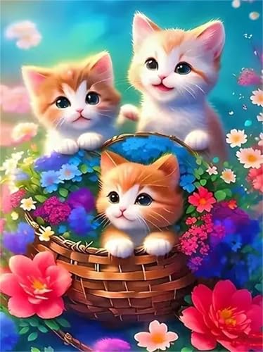 Puzzle 200 Teile Erwachsene,Framed Katzenblumenkorb Puzzles für Lernspiel Herausforderungsspielzeug 200 Teile Puzzles für Erwachsene Kinder Geschenk Moderne Wohnkultur von Zuooyi