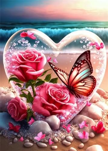 Puzzle 200 Teile Erwachsene,Frameless Liebe Rose Schmetterling Puzzles für Lernspiel Herausforderungsspielzeug 200 Teile Puzzles für Erwachsene Kinder Geschenk Moderne Wohnkultur von Zuooyi