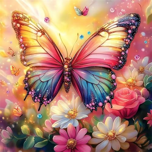 Puzzle 300,Puzzles für Erwachsene,Bunte Schmetterlingsblume Puzzles für Kinder DIY Kit Holzspielzeug Unique Gift Home Decor Framed von Zuooyi