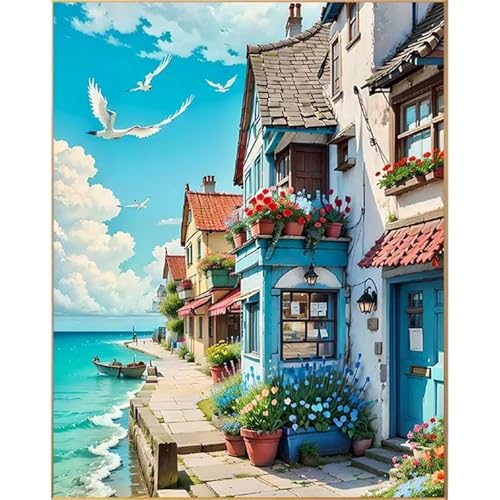 Puzzle 300,Puzzles für Erwachsene,Küstenstadt Puzzles für Kinder DIY Kit Holzspielzeug Unique Gift Home Decor Framed Puzzle 300,Puzzles für Erwachsene,Küstenstadt Puzzles für Kinder DIY Kit Holzspielzeug Unique Gift Home Decor Framed von Zuooyi