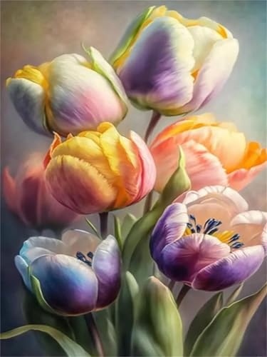 Puzzle 300,Puzzles für Erwachsene,Lila Tulpe Puzzles für Kinder DIY Kit Holzspielzeug Unique Gift Home Decor Frameless von Zuooyi