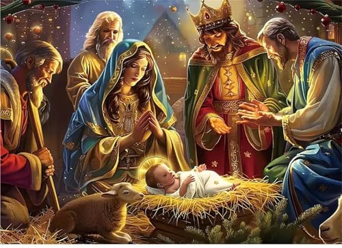 Puzzle 300,Puzzles für Erwachsene,Religion Jungfrau Maria Puzzles für Kinder DIY Kit Holzspielzeug Unique Gift Home Decor Frameless von Zuooyi