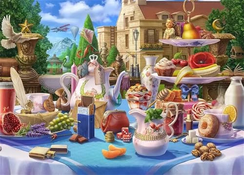 Puzzle 300 Teile Erwachsene,Framed Bankett Puzzles für Lernspiel Herausforderungsspielzeug 300 Teile Puzzles für Erwachsene Kinder Geschenk Moderne Wohnkultur von Zuooyi