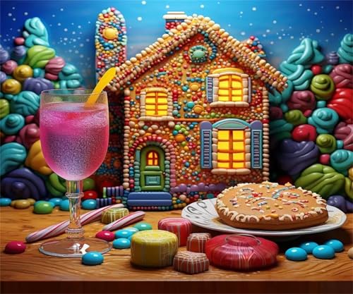 Puzzle 300 Teile Erwachsene,Framed Desserthaus Puzzles für Lernspiel Herausforderungsspielzeug 300 Teile Puzzles für Erwachsene Kinder Geschenk Moderne Wohnkultur von Zuooyi