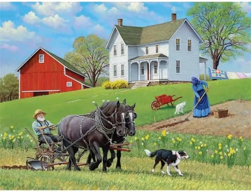 Puzzle 300 Teile Erwachsene,Framed Spring Dogs Farming Puzzles für Lernspiel Herausforderungsspielzeug 300 Teile Puzzles für Erwachsene Kinder Geschenk Moderne Wohnkultur Puzzle 300 Teile Erwachsene,Framed Spring Dogs Farming Puzzles für Lernspiel Herausforderungsspielzeug 300 Teile Puzzles für Erwachsene Kinder Geschenk Moderne Wohnkultur von Zuooyi