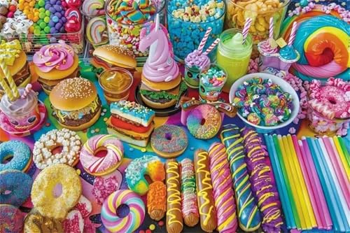 Puzzle 300 Teile Erwachsene,Frameless Köstliche Speisen Puzzles für Lernspiel Herausforderungsspielzeug 300 Teile Puzzles für Erwachsene Kinder Geschenk Moderne Wohnkultur von Zuooyi