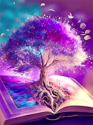 Puzzle 300 Teile Erwachsene,Frameless Lila Lebensbaum Puzzles für Lernspiel Herausforderungsspielzeug 300 Teile Puzzles für Erwachsene Kinder Geschenk Moderne Wohnkultur von Zuooyi