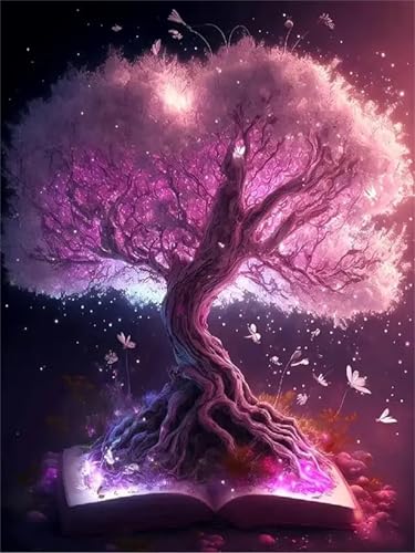 Puzzle 300 Teile Erwachsene,Frameless Rosa Lebensbaum Puzzles für Lernspiel Herausforderungsspielzeug 300 Teile Puzzles für Erwachsene Kinder Geschenk Moderne Wohnkultur von Zuooyi