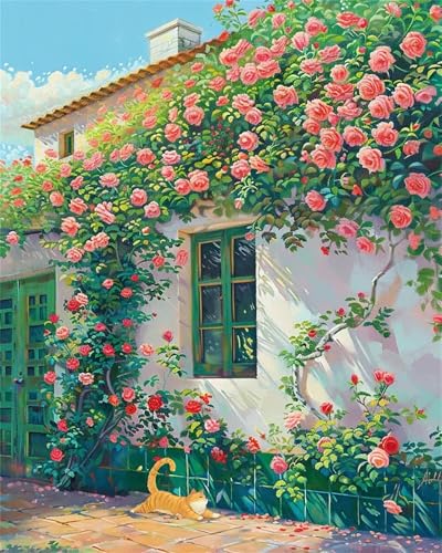 Puzzle 300 Teile Erwachsene,Frameless Rosebud Katzenwand Puzzles für Lernspiel Herausforderungsspielzeug 300 Teile Puzzles für Erwachsene Kinder Geschenk Moderne Wohnkultur von Zuooyi