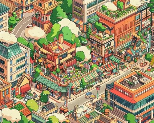 Puzzle 300 Teile Erwachsene,Frameless Stadtblick Puzzles für Lernspiel Herausforderungsspielzeug 300 Teile Puzzles für Erwachsene Kinder Geschenk Moderne Wohnkultur von Zuooyi
