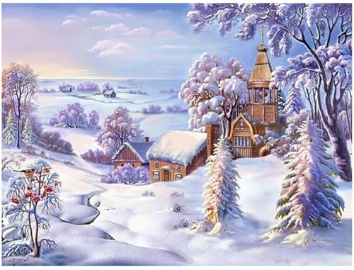 Puzzle 300 Teile Erwachsene,Frameless Verschneite Landschaft Puzzles für Lernspiel Herausforderungsspielzeug 300 Teile Puzzles für Erwachsene Kinder Geschenk Moderne Wohnkultur von Zuooyi